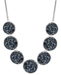 Go full circle on fashion with this necklace from Kenneth Cole New York. Crafted from silver-tone mixed metal, the necklace features concave discs with faceted blue and silver-tone beads for a stylish touch. Approximate length: 18 inches + 3-inch extender. Approximate drop: 1-1/4 inches. Go full circle on fashion with this necklace from Kenneth Cole New York. Crafted from silver-tone mixed metal, the necklace features concave discs with faceted blue and silver-tone beads for a stylish touch. Approximate length: 18 inches + 3-inch extender. Approximate drop: 1-1/4 inches.