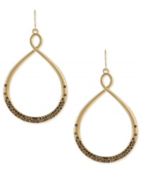 Kenneth Cole New York has your number with this pair of drop earrings. Crafted from gold-tone mixed metal, the earrings are designed in a stylized figure-eight with pave glass crystal accents added on for lustrous effect. Approximate drop: 2-1/2 inches. Kenneth Cole New York has your number with this pair of drop earrings. Crafted from gold-tone mixed metal, the earrings are designed in a stylized figure-eight with pave glass crystal accents added on for lustrous effect. Approximate drop: 2-1/2 inches.