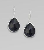 Faceted, light-catching black onyx in a simple teardrop design.Black onyx Sterling silver Length, about ¾ Width, about ½ Earwires Imported 