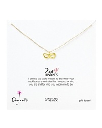 Two hearts are better than one with this simple 14-karat chain necklace from Dogeared. Delicate and gleaming, it's perfectly loveable. Two hearts are better than one with this simple 14-karat chain necklace from Dogeared. Delicate and gleaming, it's perfectly loveable.