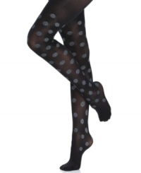 Get spotted in these diva-worthy design tights from HUE, featuring a glittery dot pattern that's instantly eye-catching. Get spotted in these diva-worthy design tights from HUE, featuring a glittery dot pattern that's instantly eye-catching.