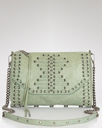 Versatile style gets extra edgy with this studded leather clutch bag from Rebecca Minkoff. It's convertible silhouette is ideal for day or night, while studded detailing gives this textured bag a downtown feel. Versatile style gets extra edgy with this studded leather clutch bag from Rebecca Minkoff. It's convertible silhouette is ideal for day or night, while studded detailing gives this textured bag a downtown feel.