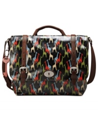 Update your everyday style with this vintage-inspired design from Fossil that will take you from work to weekend in style. Durable coated canvas and soft leather trim are outfitted in a fun pattern and signature hardware, while the generous interior offers plenty room to stash more than just the essentials. Update your everyday style with this vintage-inspired design from Fossil that will take you from work to weekend in style. Durable coated canvas and soft leather trim are outfitted in a fun pattern and signature hardware, while the generous interior offers plenty room to stash more than just the essentials.