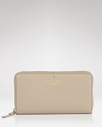 This simple wallet takes kate spade new york's day-right style to sophisticated terrain. Not only does it boast ample pockets, but there's luxe leather for added allure. This simple wallet takes kate spade new york's day-right style to sophisticated terrain. Not only does it boast ample pockets, but there's luxe leather for added allure.
