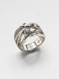 From the Thorn Collection. An angular web of sterling silver with points and cutouts and a black rhodium finish is bisected by a row of sparkling diamonds for a look of edgy elegance.Diamonds, .23 tcwRhodium-plated sterling silverWidth, about .5Imported From the Thorn Collection. An angular web of sterling silver with points and cutouts and a black rhodium finish is bisected by a row of sparkling diamonds for a look of edgy elegance.Diamonds, .23 tcwRhodium-plated sterling silverWidth, about .5Imported