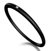 Diamond Stackable Bangle Bracelet in Black Silicone Diamond Stackable Bangle Bracelet in Black Silicone