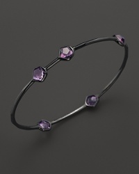 Ippolita Wicked Black Rhodium Sterling Silver 5 Stone Bangle In Amethyst Ippolita Wicked Black Rhodium Sterling Silver 5 Stone Bangle In Amethyst