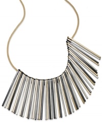 Setting a tone, three times over. INC International Concepts goes for the bold with this bib necklace, crafted from gold-, silver- and hematite-tone mixed metal. Approximate length: 18 inches + 3-inch extender. Setting a tone, three times over. INC International Concepts goes for the bold with this bib necklace, crafted from gold-, silver- and hematite-tone mixed metal. Approximate length: 18 inches + 3-inch extender.