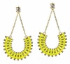 Bar III Earrings, Gold-Tone Neon Yellow U-Shaped Earrings