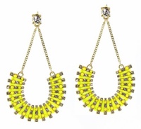 Bar III Earrings, Gold-Tone Neon Yellow U-Shaped Earrings Bar III Earrings, Gold-Tone Neon Yellow U-Shaped Earrings