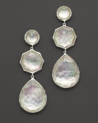 From the Rock Candy® collection, Crazy 8 hero earrings in faceted clear quartz over mother-of-pearl. Designed by Ippolita. From the Rock Candy® collection, Crazy 8 hero earrings in faceted clear quartz over mother-of-pearl. Designed by Ippolita.