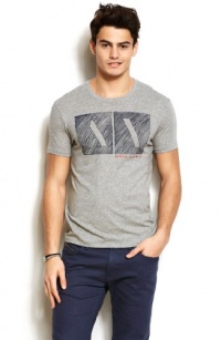 Armani Exchange Mens Shaded Box Logo Tee Armani Exchange Mens Shaded Box Logo Tee