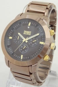Mark Naimer Quartz Chronograph-Style Look XL Case Brown Metal Modern Design Mark Naimer Quartz Chronograph-Style Look XL Case Brown Metal Modern Design