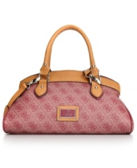 Every fashionista needs a little scandal and this chic satchel from GUESS is just the right one. Signature 4Gs and enamel-inlaid plaque grace the design, while the organized interior effortlessly stows wallet, phone, makeup and any other little extras. Every fashionista needs a little scandal and this chic satchel from GUESS is just the right one. Signature 4Gs and enamel-inlaid plaque grace the design, while the organized interior effortlessly stows wallet, phone, makeup and any other little extras.