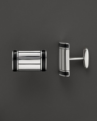J Goodman Sterling Silver and Black Onyx Cufflinks with Oxidized Finish J Goodman Sterling Silver and Black Onyx Cufflinks with Oxidized Finish