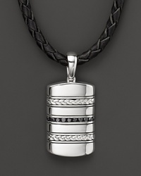 J Goodman Sterling Silver and Black Diamond Pendant on Black Leather Necklace, 22 J Goodman Sterling Silver and Black Diamond Pendant on Black Leather Necklace, 22