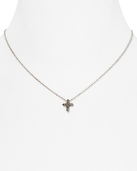 A cross-shaped pendant on this Judith Jack necklace offers a glittering focal point, with its delicate contours and crystals. A cross-shaped pendant on this Judith Jack necklace offers a glittering focal point, with its delicate contours and crystals.