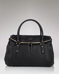 Ladylike, with a jolt of cool, this soft, pebbled leather satchel features bright gold tone hardware and a vintage-inspired shape. Ladylike, with a jolt of cool, this soft, pebbled leather satchel features bright gold tone hardware and a vintage-inspired shape.