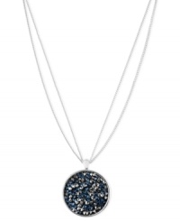 A dazzling disc pendant stands front and center on this necklace from Kenneth Cole New York. Blue and silver-tone faceted beads add a vibrant touch to the chain crafted from silver-tone mixed metal. Approximate length: 16 inches + 3-inch extender. Approximate drop: 1-1/2 inches. A dazzling disc pendant stands front and center on this necklace from Kenneth Cole New York. Blue and silver-tone faceted beads add a vibrant touch to the chain crafted from silver-tone mixed metal. Approximate length: 16 inches + 3-inch extender. Approximate drop: 1-1/2 inches.