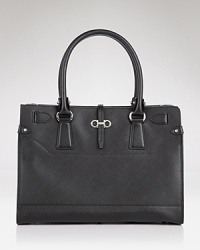 Daytime style gets polished with this sophisticated leather tote from Salvatore Ferragamo. In luxe Saffiano leather, this bag will last this season and next. Daytime style gets polished with this sophisticated leather tote from Salvatore Ferragamo. In luxe Saffiano leather, this bag will last this season and next.