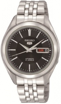 Seiko Men's SNKL23 Seiko 5 Automatic Black Dial Stainless-Steel Bracelet Watch Seiko Men's SNKL23 Seiko 5 Automatic Black Dial Stainless-Steel Bracelet Watch