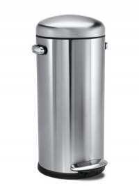 simplehuman 30-Liter /8-Gallon Round Retro Step Trash Can, Fingerprint-Proof Brushed Stainless Steel simplehuman 30-Liter /8-Gallon Round Retro Step Trash Can, Fingerprint-Proof Brushed Stainless Steel