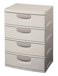 Sterilite 01748501 4-Drawer Unit with Putty Handles, Light Platinum Sterilite 01748501 4-Drawer Unit with Putty Handles, Light Platinum
