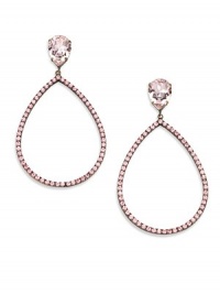 THE LOOKTribal Chic Collection Teardrop glass crystal accentTeardrop hoop with glass crystal detailsBronze-plated setting Post backTHE MEASUREMENTWidth, about 2Length, about 3¼ORIGINMade in Lebanon THE LOOKTribal Chic Collection Teardrop glass crystal accentTeardrop hoop with glass crystal detailsBronze-plated setting Post backTHE MEASUREMENTWidth, about 2Length, about 3¼ORIGINMade in Lebanon