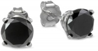 14k White Gold Black Diamond Stud Earrings (1.50 cttw) 14k White Gold Black Diamond Stud Earrings (1.50 cttw)
