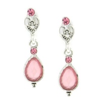 Flights of Fancy Silver Tone with Rose Pink Earrings Flights of Fancy Silver Tone with Rose Pink Earrings