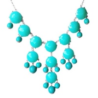 Turquoise Bubble Necklace in Silver Tone (Fn0508-S-Turquoise) Turquoise Bubble Necklace in Silver Tone (Fn0508-S-Turquoise)