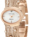 Anne Klein Women's 10/9798MPRG Swarovski Crystal Accented Diamond Dial Rosegold-Tone Chain Bracelet Watch