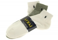 Polo Ralph Lauren 3 Pack Classic Cotton Sport Socks White/Grey Polo Ralph Lauren 3 Pack Classic Cotton Sport Socks White/Grey