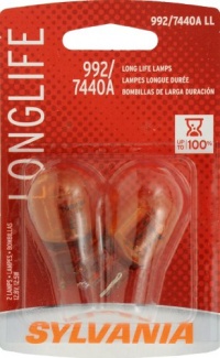 Sylvania 992/7440A LL Long Life Miniature Lamp (Amber), (Pack of 2) Sylvania 992/7440A LL Long Life Miniature Lamp (Amber), (Pack of 2)