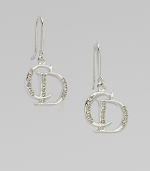 Dazzling, crystal encrusted iconic, logo design. Palladium platedCrystalsLength, about 1Hook backMade in Italy