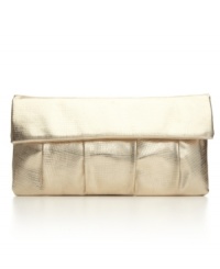 The glazed pleated Brooke clutch: a chic way to add a polished finish to your dressy look. The glazed pleated Brooke clutch: a chic way to add a polished finish to your dressy look.
