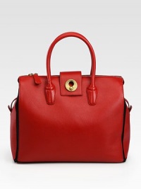 Gorgeous Taurillon leather crafted in a roomy top handle silhouette.Double top handles, 5½ dropTop zip closureProtective metal feetOne inside zip pocketLeather lining13¼W X 11½H X 6½DMade in Italy Gorgeous Taurillon leather crafted in a roomy top handle silhouette.Double top handles, 5½ dropTop zip closureProtective metal feetOne inside zip pocketLeather lining13¼W X 11½H X 6½DMade in Italy