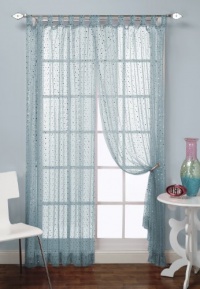 Beacon Looms Groovy 50-inch-by-84-inch Single Tab-Top Panel Sheer with Sequins, Turq Beacon Looms Groovy 50-inch-by-84-inch Single Tab-Top Panel Sheer with Sequins, Turq