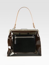 A modern and avant-garde brand with beautifully-crafted pieces such as this chic transparent design accented with luxurious leather accents.Leather top handle, 8 dropTop clasp closureOutside pocketsPlastic12¾W X 7H X 4DMade in Italy A modern and avant-garde brand with beautifully-crafted pieces such as this chic transparent design accented with luxurious leather accents.Leather top handle, 8 dropTop clasp closureOutside pocketsPlastic12¾W X 7H X 4DMade in Italy
