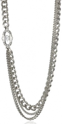ABS By Allen Schwartz Chain Reaction Silver-Tone Multi Row Necklace ABS By Allen Schwartz Chain Reaction Silver-Tone Multi Row Necklace