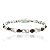 6.6ct Garnet & Diamond Accent Infinity Bracelet 6.6ct Garnet & Diamond Accent Infinity Bracelet