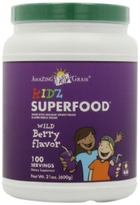 Amazing Grass Kidz Superfood 100 Servings, Berry, 21-Ounce Amazing Grass Kidz Superfood 100 Servings, Berry, 21-Ounce