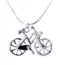 925 Sterling Silver Toned Sweet Bicycle Pendant Necklace 925 Sterling Silver Toned Sweet Bicycle Pendant Necklace