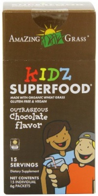 Amazing Grass Kidz Superfood, All Natural Chocolate Drink Powder, 15 Count Packets Amazing Grass Kidz Superfood, All Natural Chocolate Drink Powder, 15 Count Packets