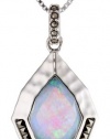 Judith Jack Waterfall Sterling Silver, Marcasite, Blue Opal Pendant Necklace, 18