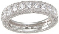 Vintage Style Sterling Silver Wedding Band Eternity Anniversary Ring Vintage Style Sterling Silver Wedding Band Eternity Anniversary Ring