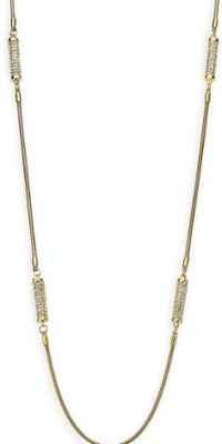 Michael Kors Glam Classics Long Pavé Barrel Station Necklace, Gold Michael Kors Glam Classics Long Pavé Barrel Station Necklace, Gold