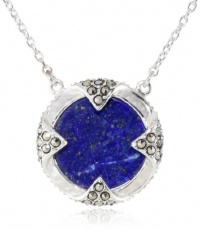 Judith Jack Coins Sterling Silver, Marcasite and Lapis Coin Pendant Necklace, 18 Judith Jack Coins Sterling Silver, Marcasite and Lapis Coin Pendant Necklace, 18