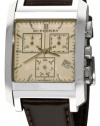 Burberry Men's BU1565 Square Ivory Chronograph Dial Leather Strap Watch