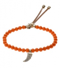 Michael Kors Brilliance Charm Bead Stretch Bracelet with Pave Horn Charm, Tangerine Michael Kors Brilliance Charm Bead Stretch Bracelet with Pave Horn Charm, Tangerine